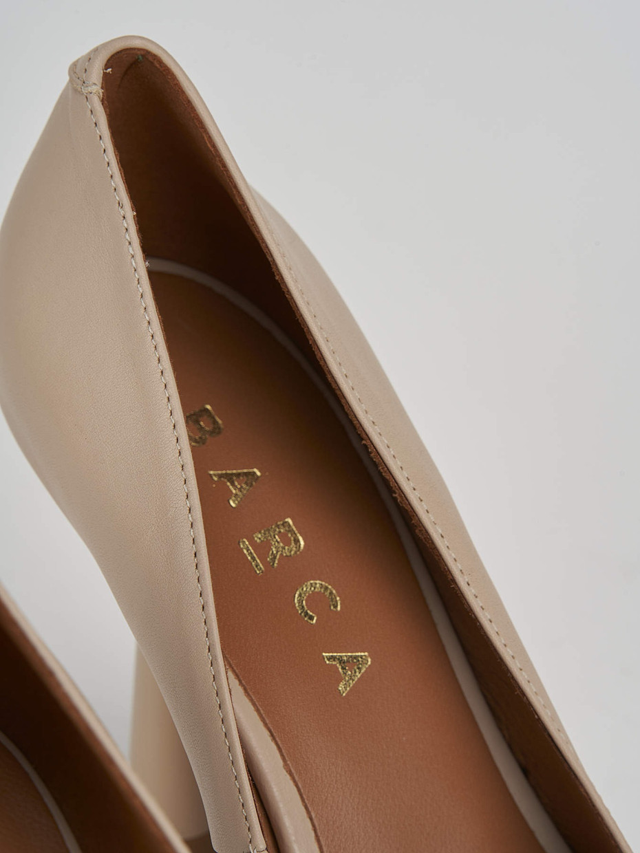 Décolleté e slingback tacco 9cm pelle beige