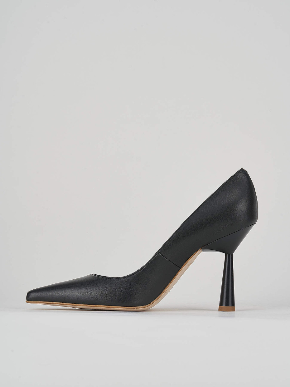 Décolleté e slingback tacco 9cm pelle nero