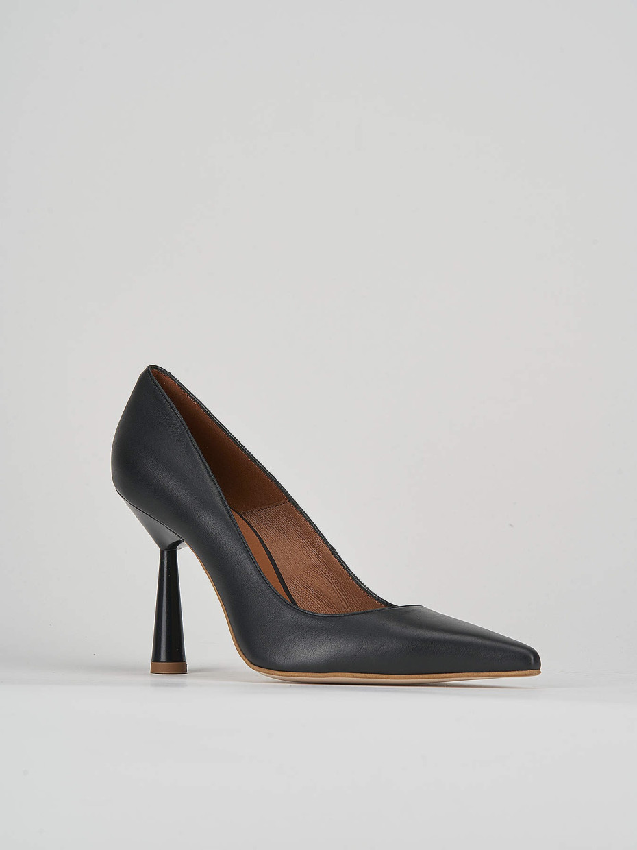 Décolleté e slingback tacco 9cm pelle nero