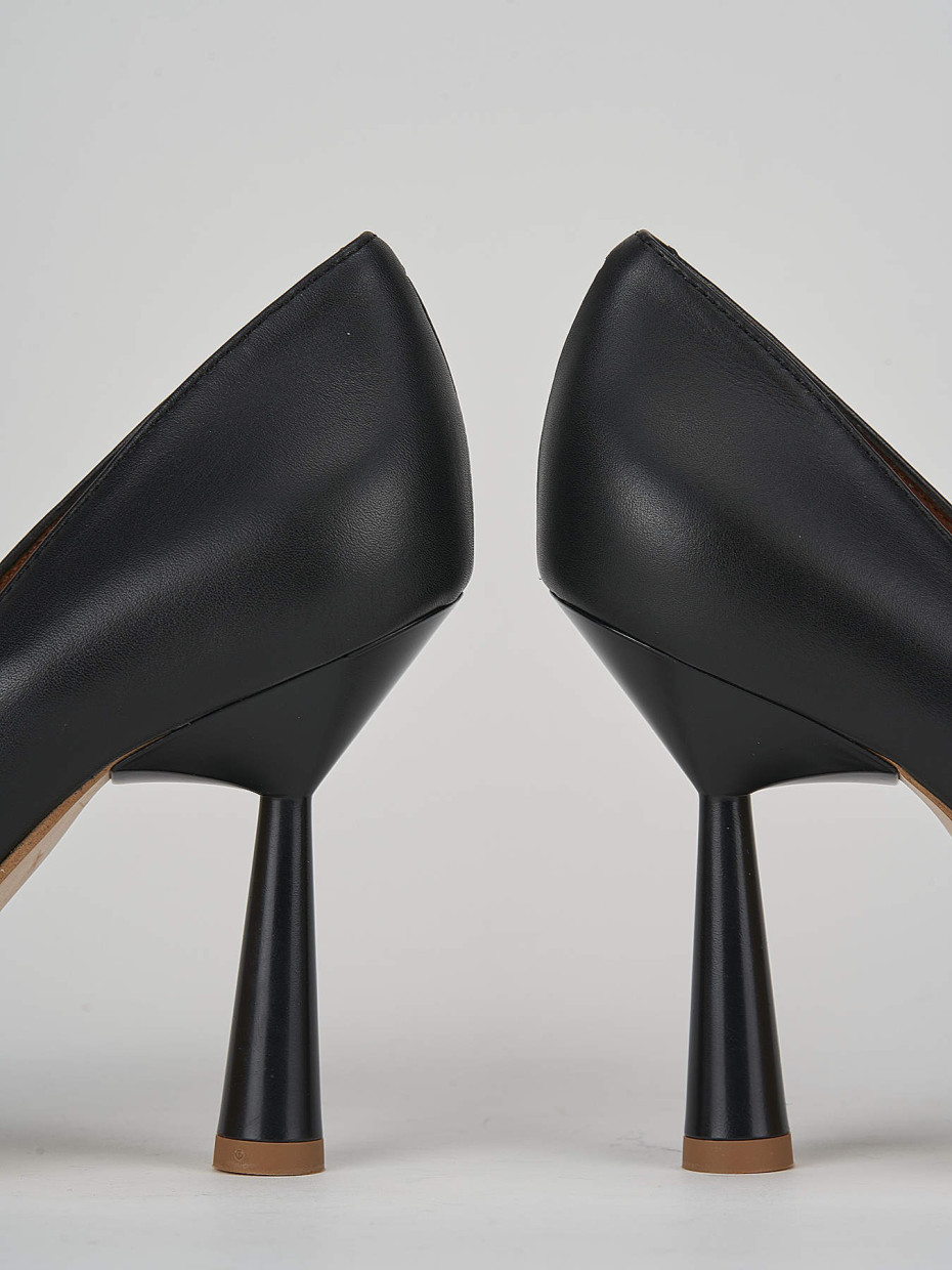 Décolleté e slingback tacco 9cm pelle nero