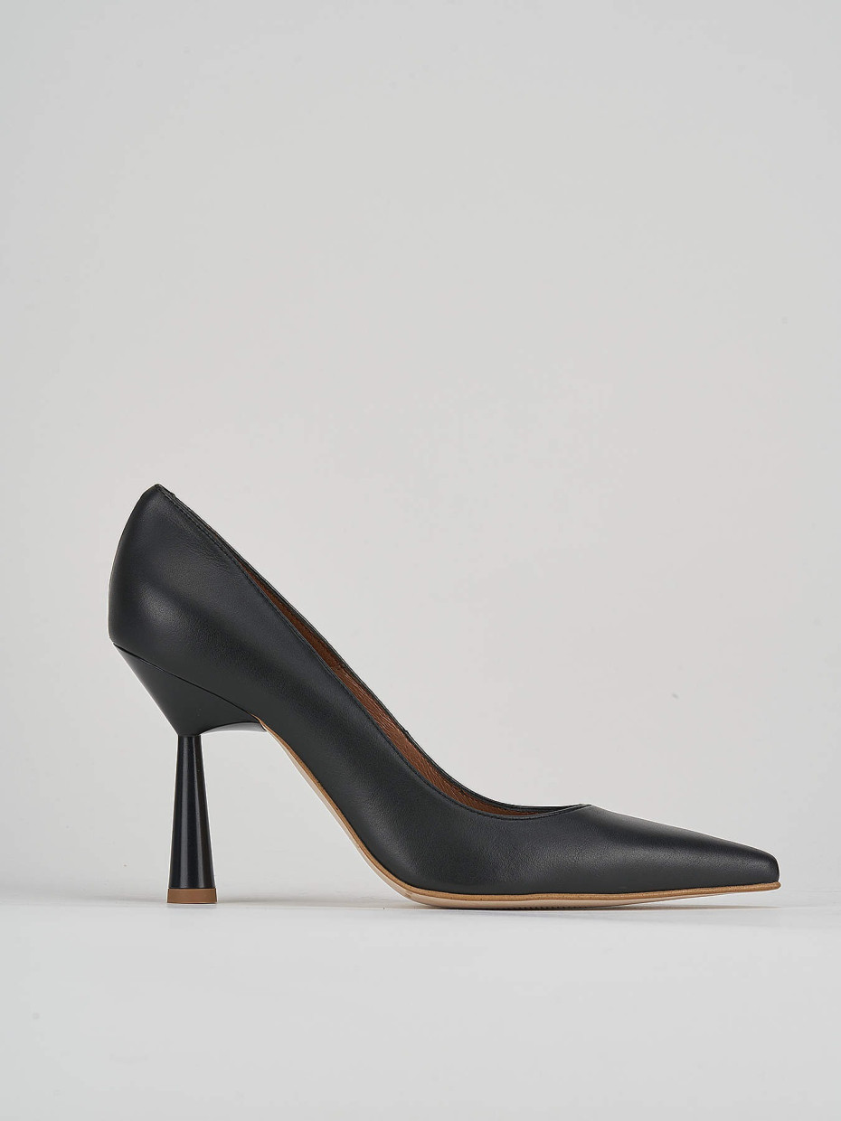 Décolleté e slingback tacco 9cm pelle nero