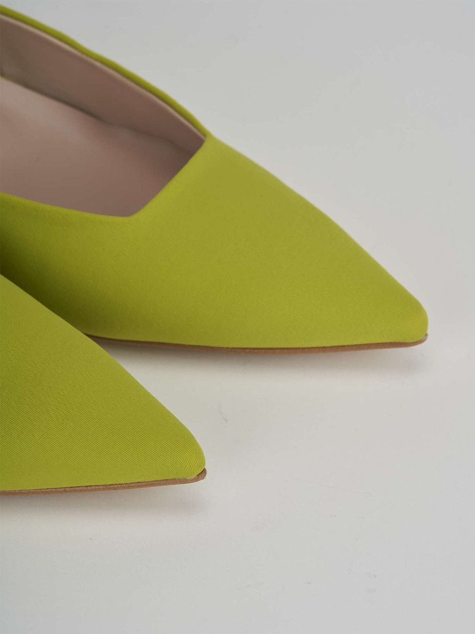 Décolleté e slingback tacco 3cm licra verde