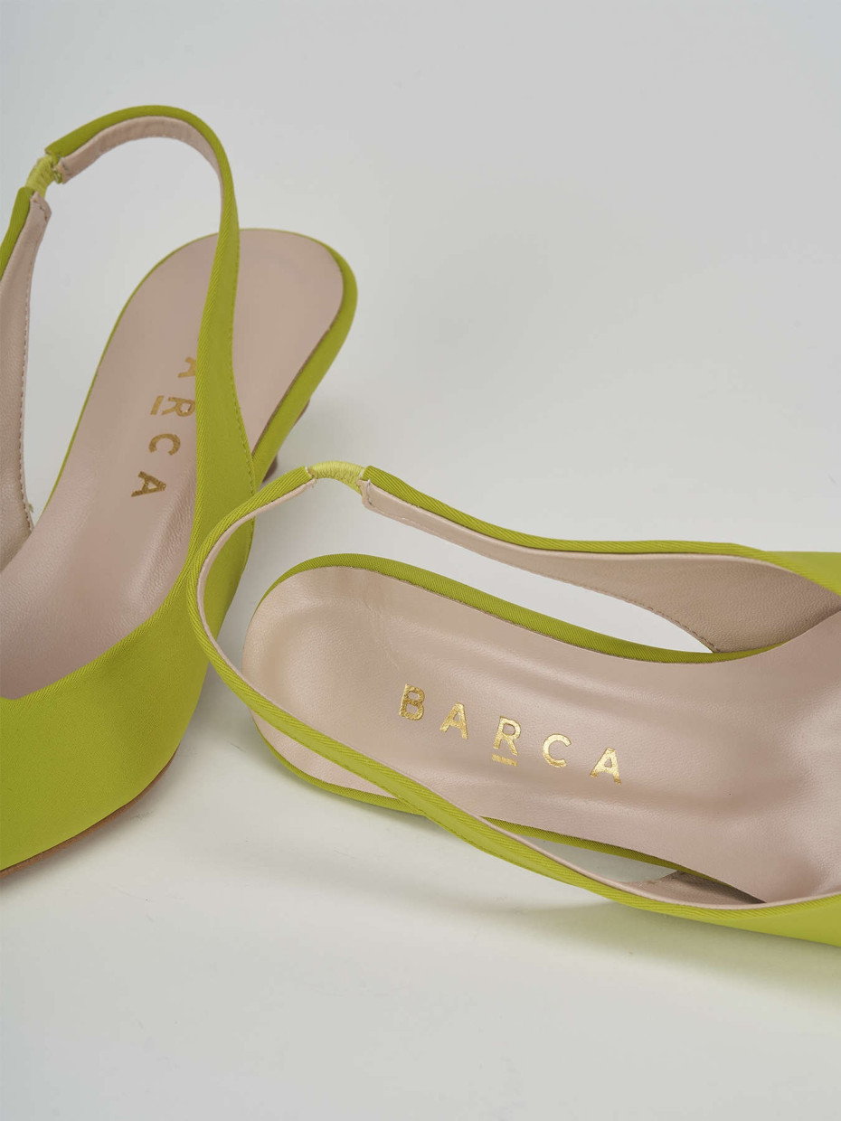 Décolleté e slingback tacco 3cm licra verde