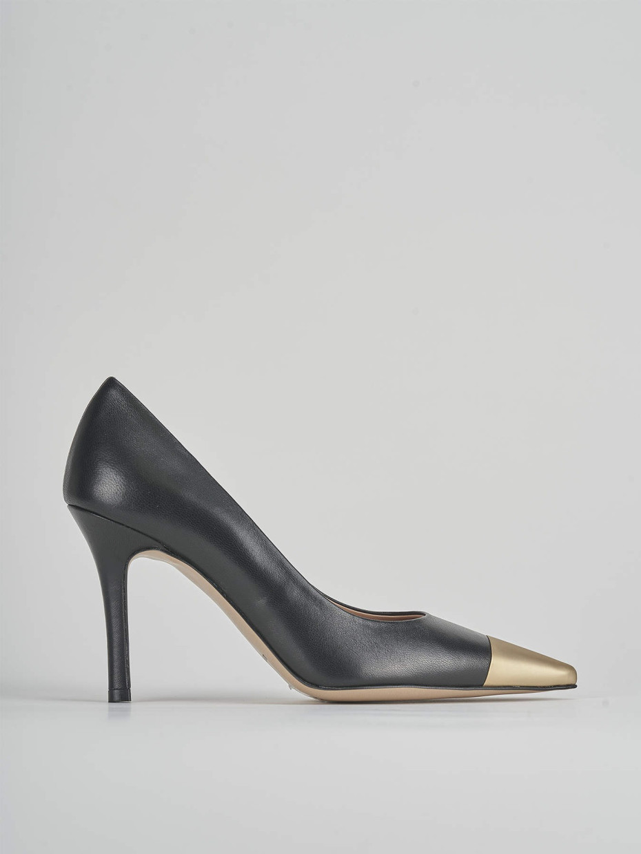 Décolleté e slingback tacco 9cm pelle nero