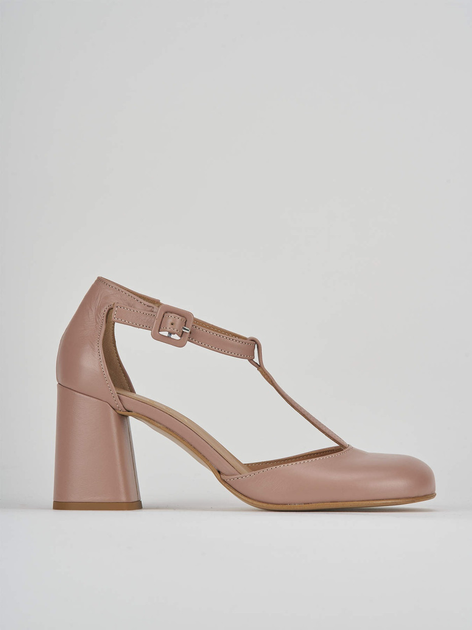 Décolleté e slingback tacco 7cm pelle beige