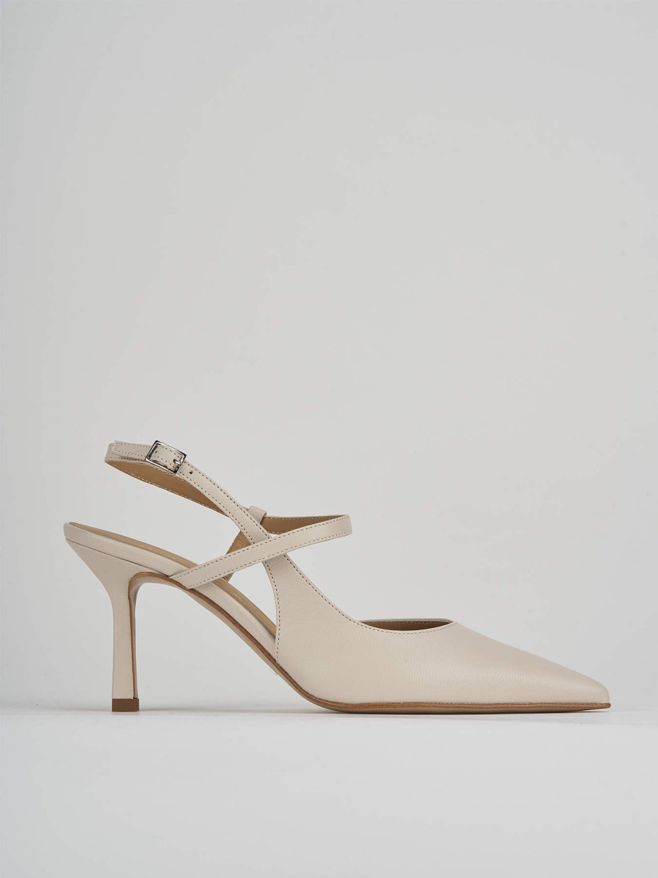 Pumps heel 7 cm beige leather