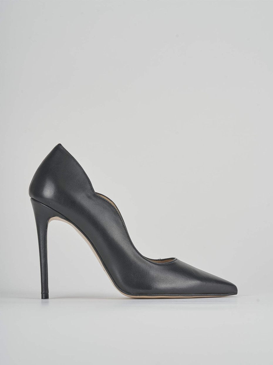 Décolleté e slingback tacco 10cm pelle nero