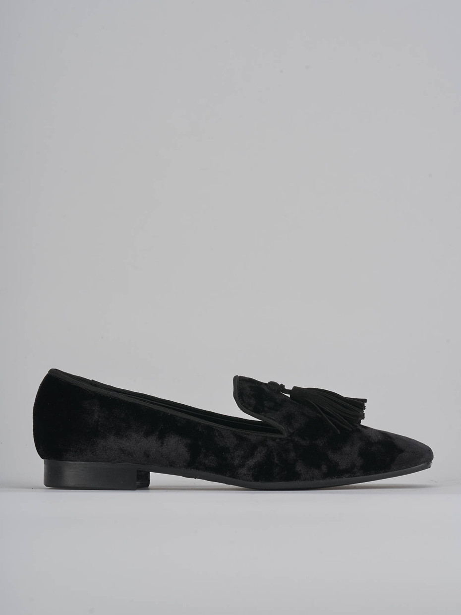 Ballerine tacco 2cm velluto nero