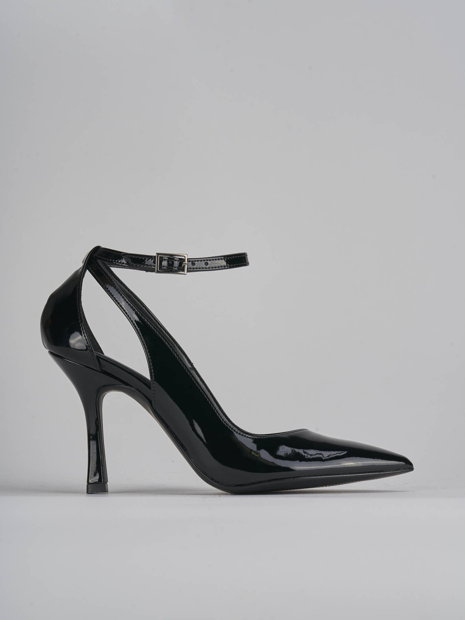 Décolleté e slingback tacco 9cm vernice nero