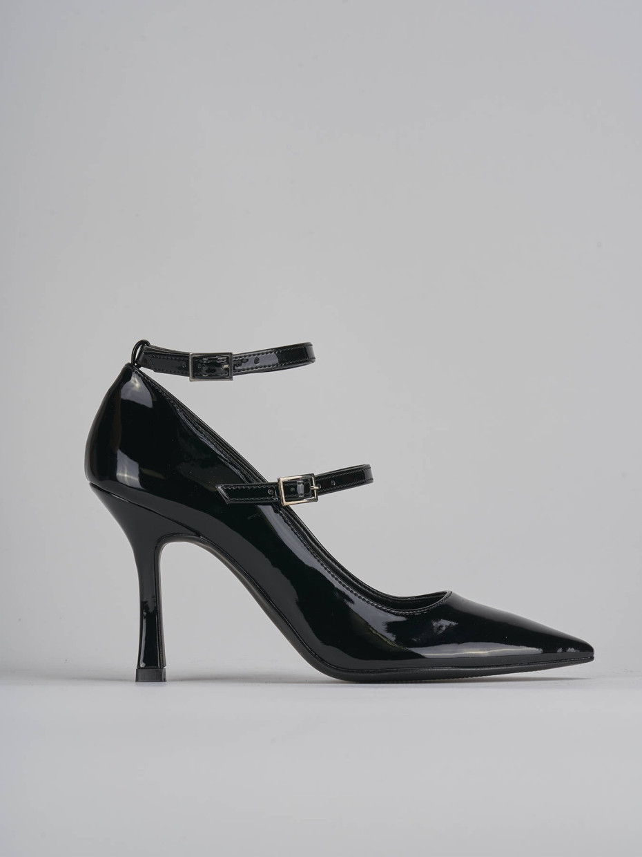 Décolleté e slingback tacco 9cm vernice nero