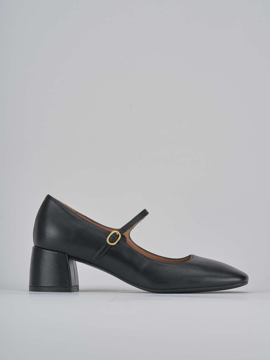 Décolleté e slingback tacco 5cm pelle nero