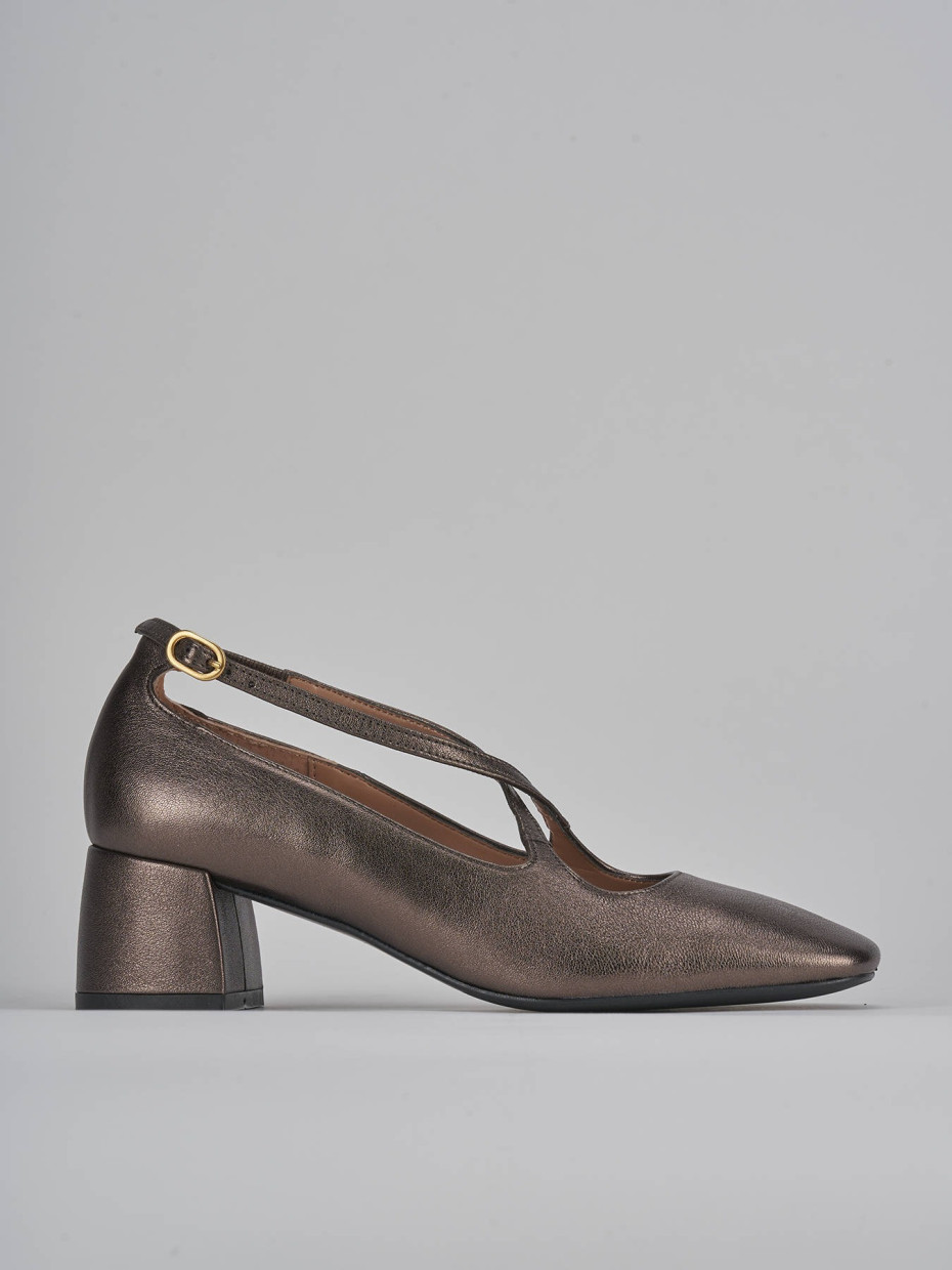 Décolleté e slingback tacco 5cm pelle testa