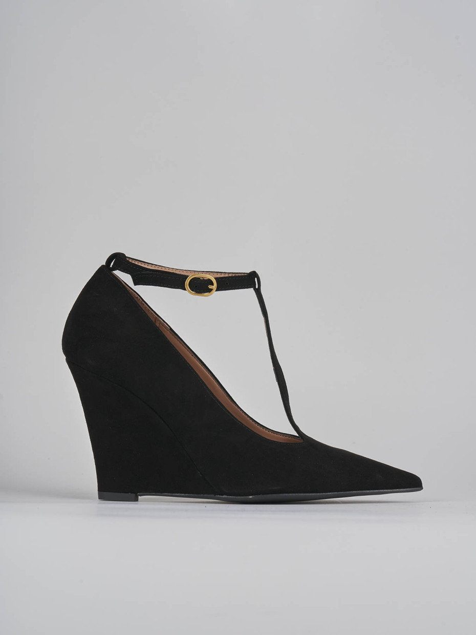 Décolleté e slingback tacco 9cm camoscio nero