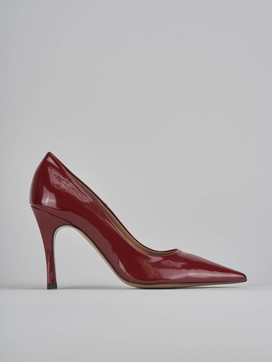 Décolleté e slingback tacco 9cm vernice bordo'