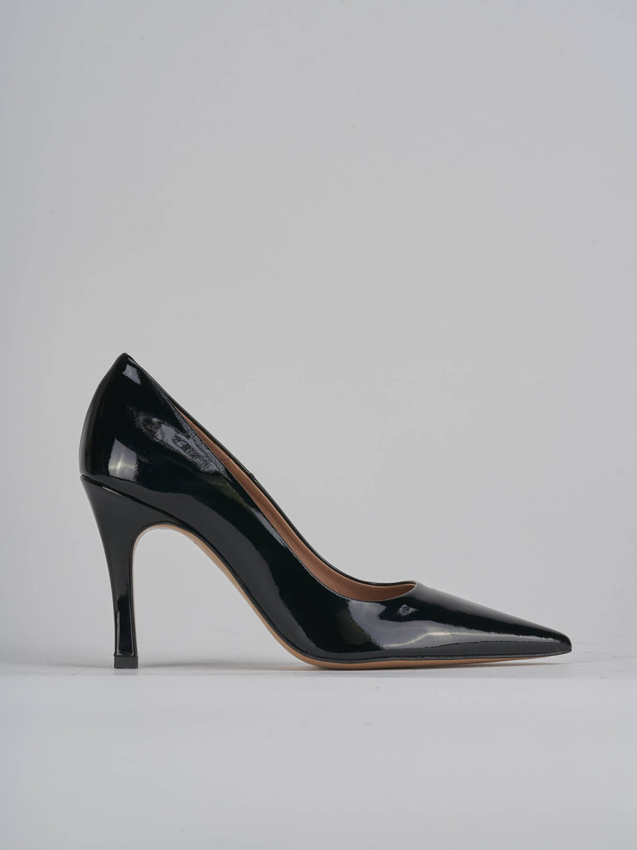 Décolleté e slingback tacco 9cm vernice nero