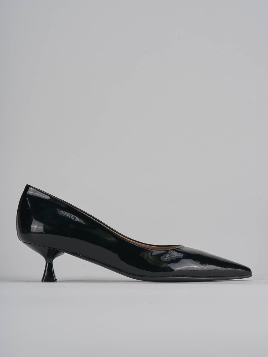 Décolleté e slingback tacco 5cm vernice nero