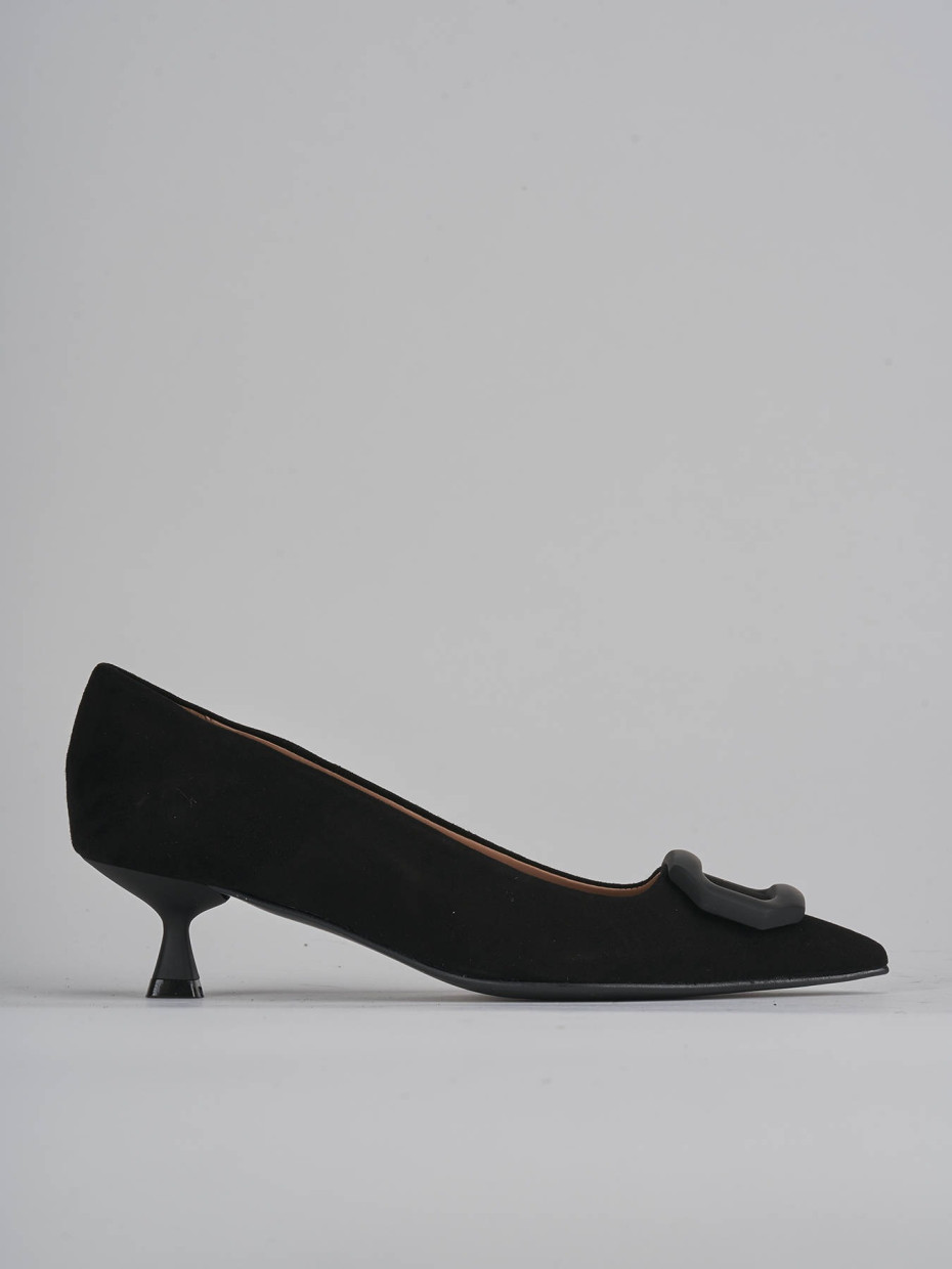 Décolleté e slingback tacco 5cm camoscio nero