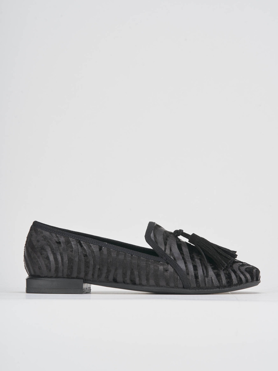 Ballerine tacco 1cm velluto nero