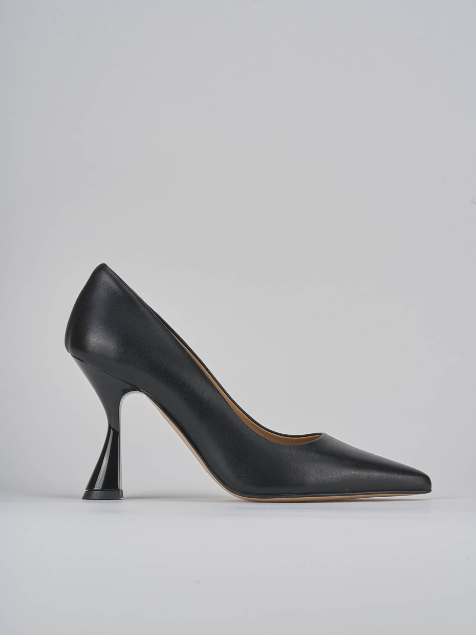 Décolleté e slingback tacco 9cm pelle nero