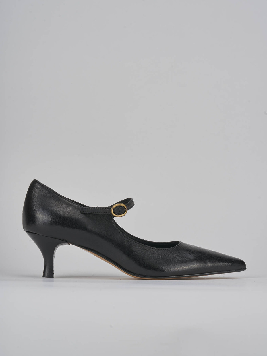 Décolleté e slingback tacco 5cm pelle nero