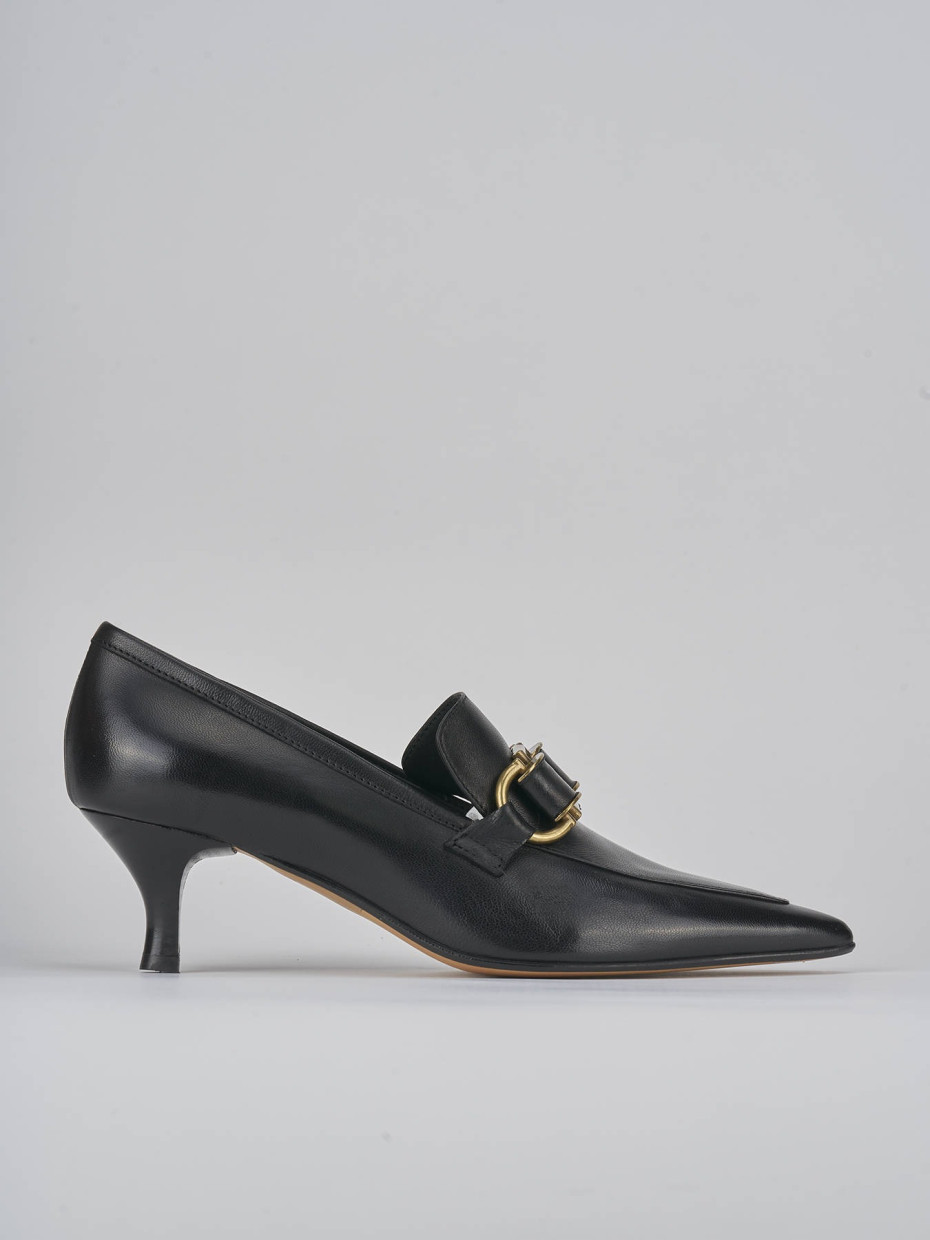 Décolleté e slingback tacco 5cm pelle nero