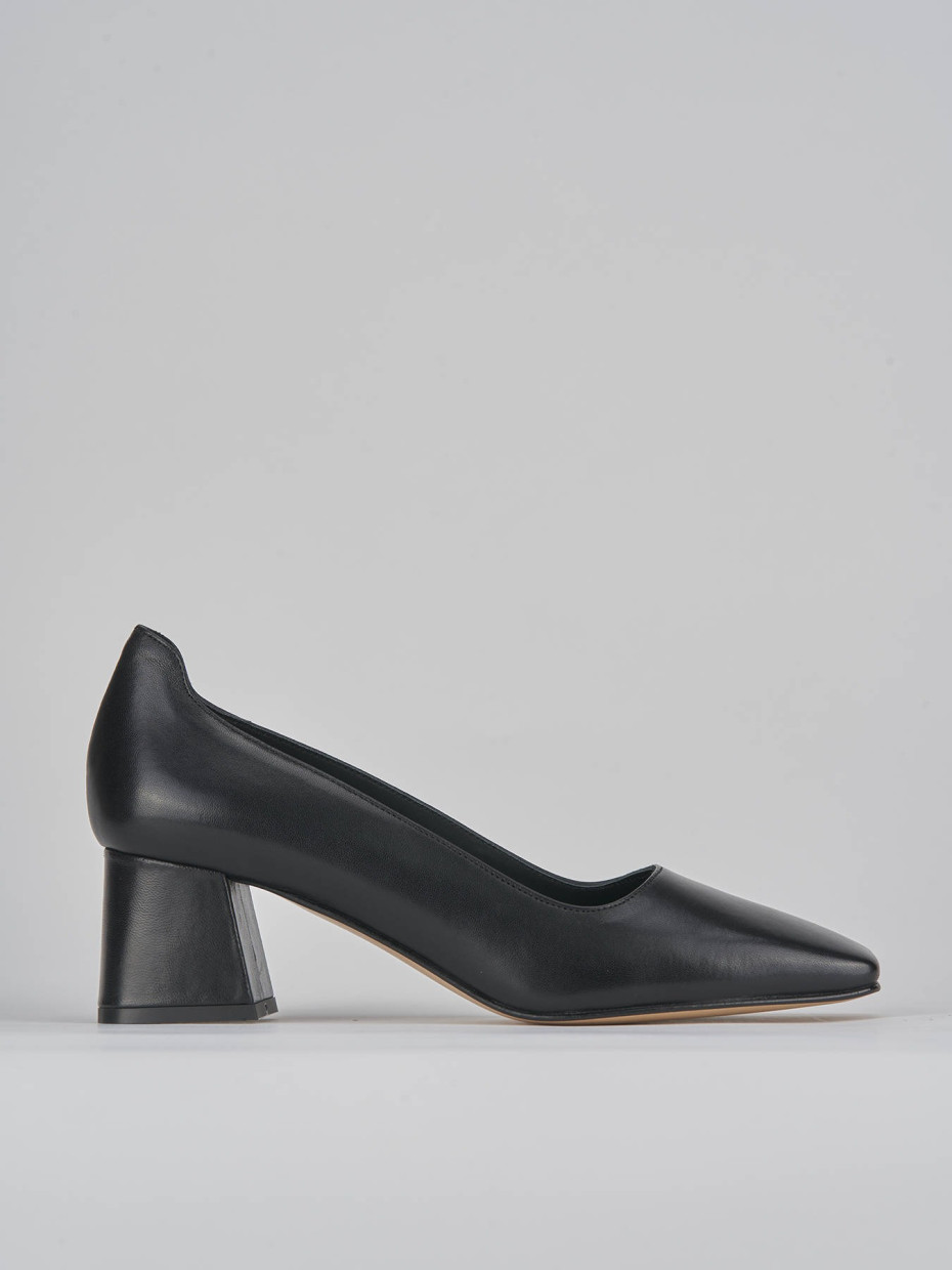 Décolleté e slingback tacco 5cm pelle nero