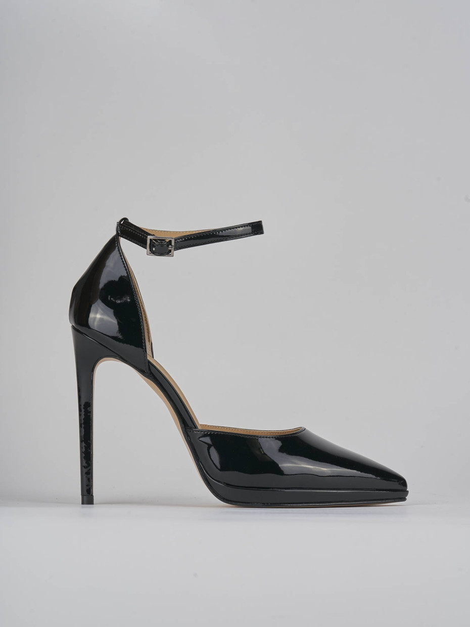 Décolleté e slingback tacco 11cm vernice nero