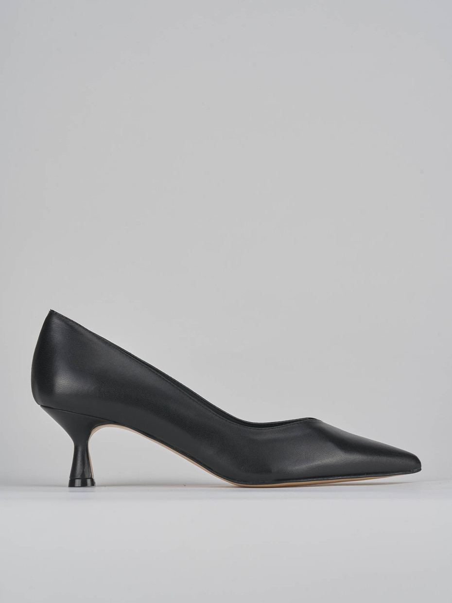 Décolleté e slingback tacco 5cm pelle nero