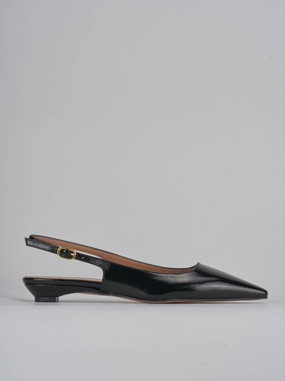 Décolleté e slingback tacco 2cm vernice nero