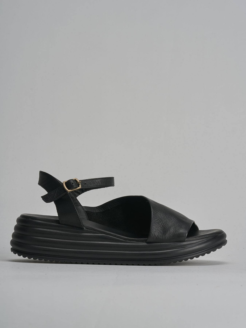 Sandali tacco 3cm pelle nero