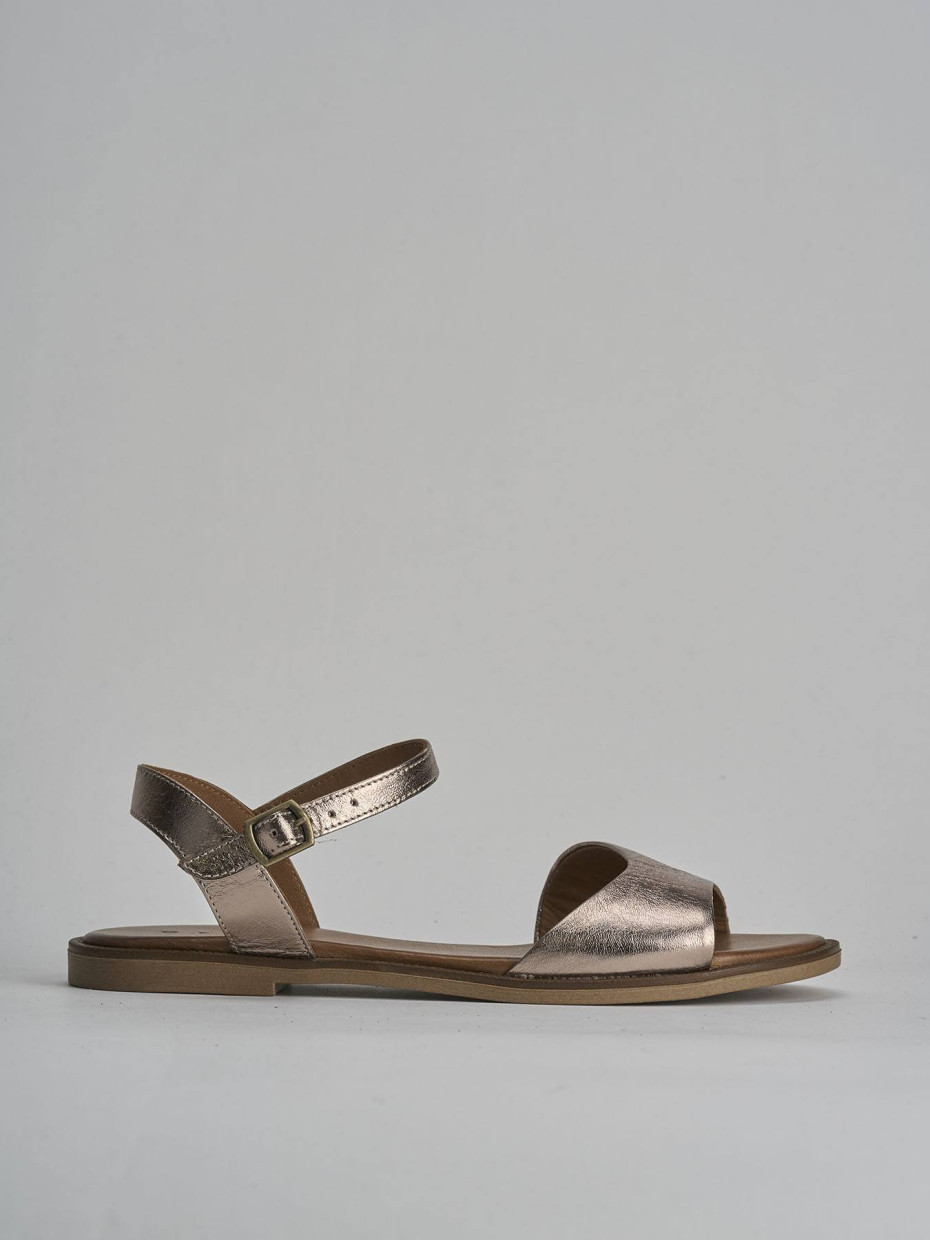 Sandali tacco 1cm pelle bronzo