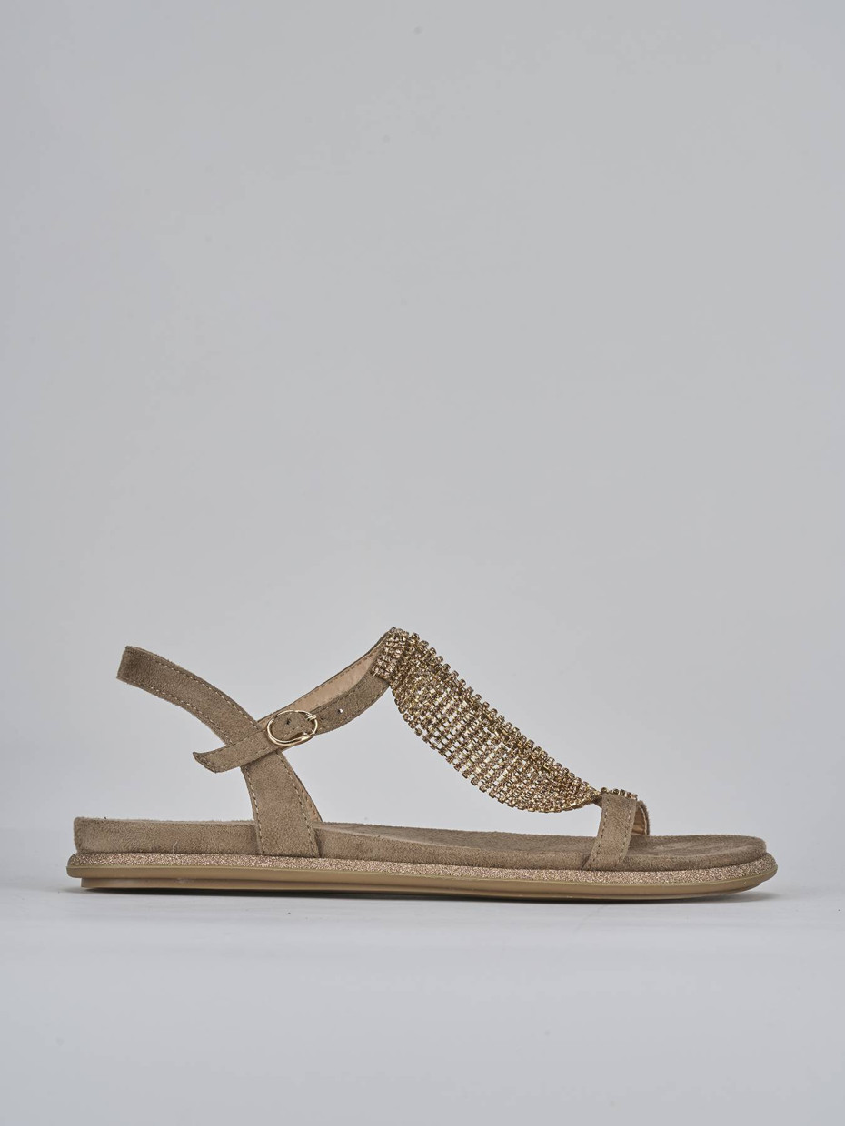 Sandali tacco 1cm pelle beige