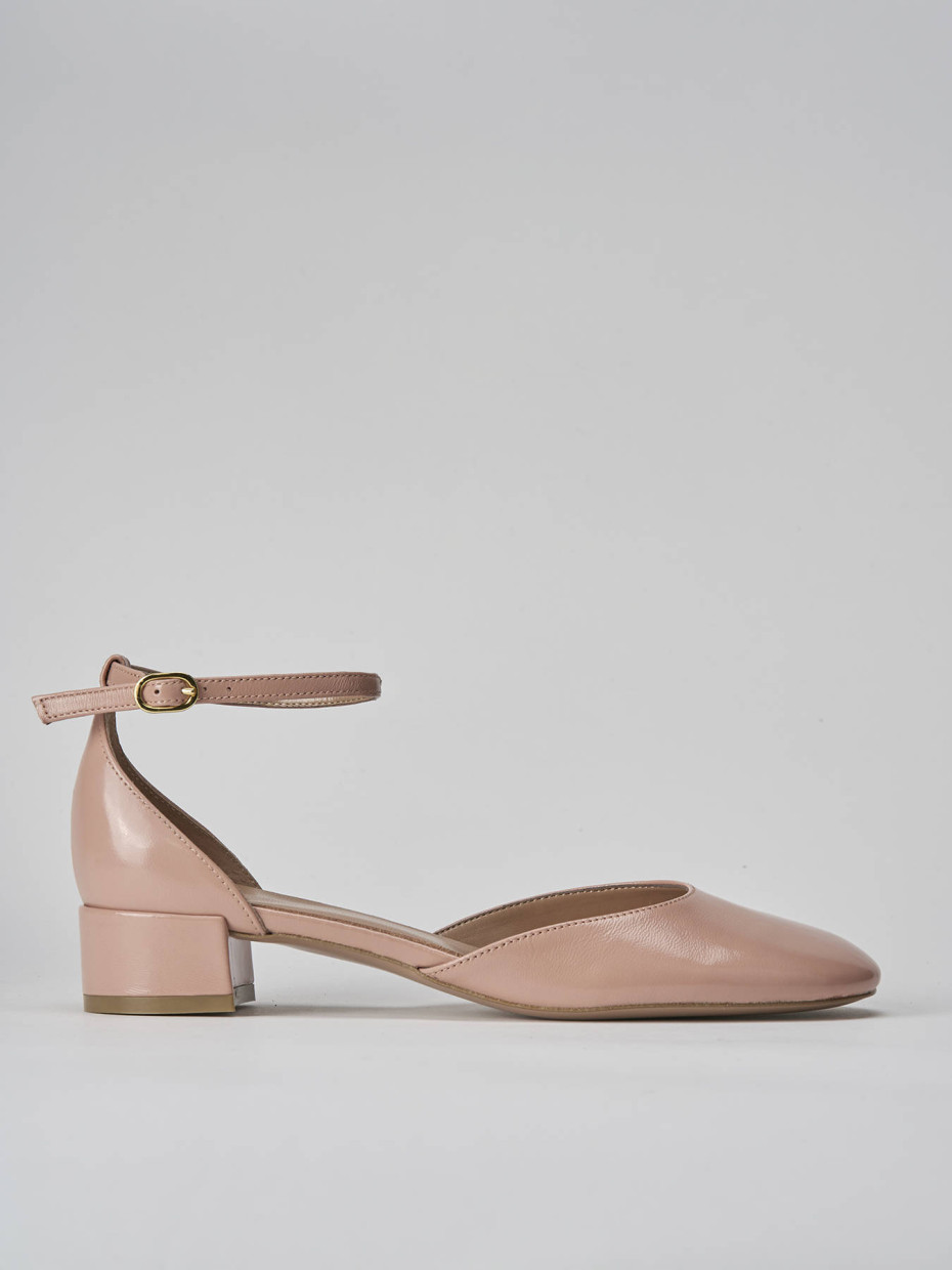 Décolleté e slingback tacco 3cm vernice rosa