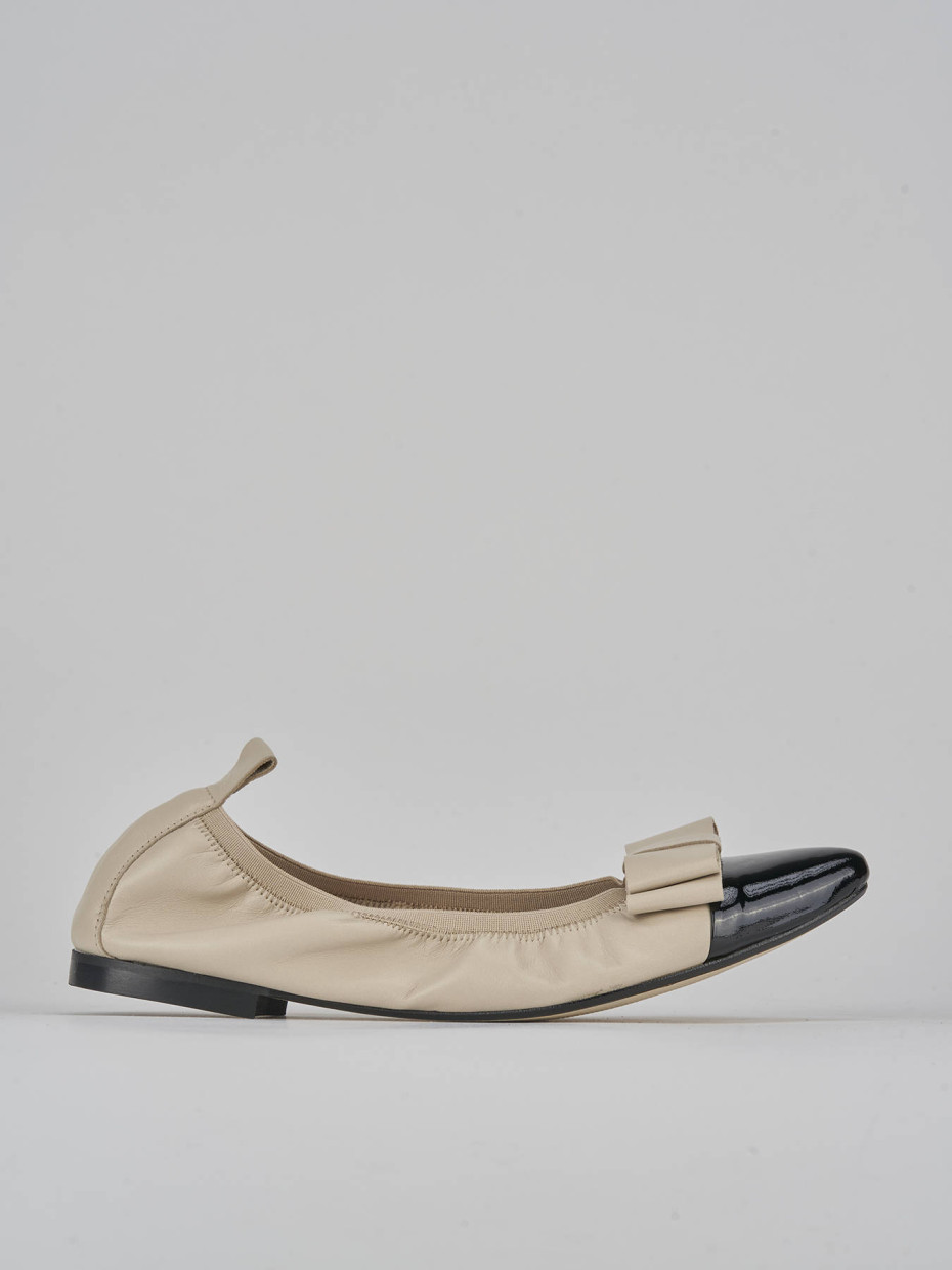 Ballerine tacco 1cm pelle beige