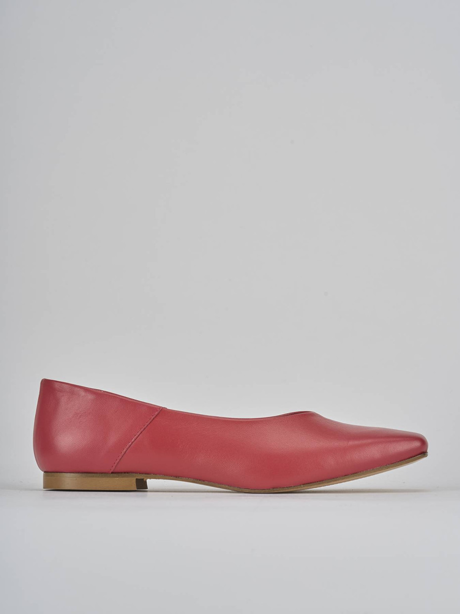 Ballerine tacco 1cm pelle rosso