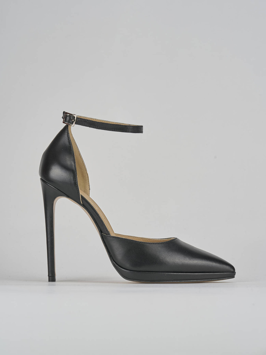 Décolleté e slingback tacco 11cm pelle nero