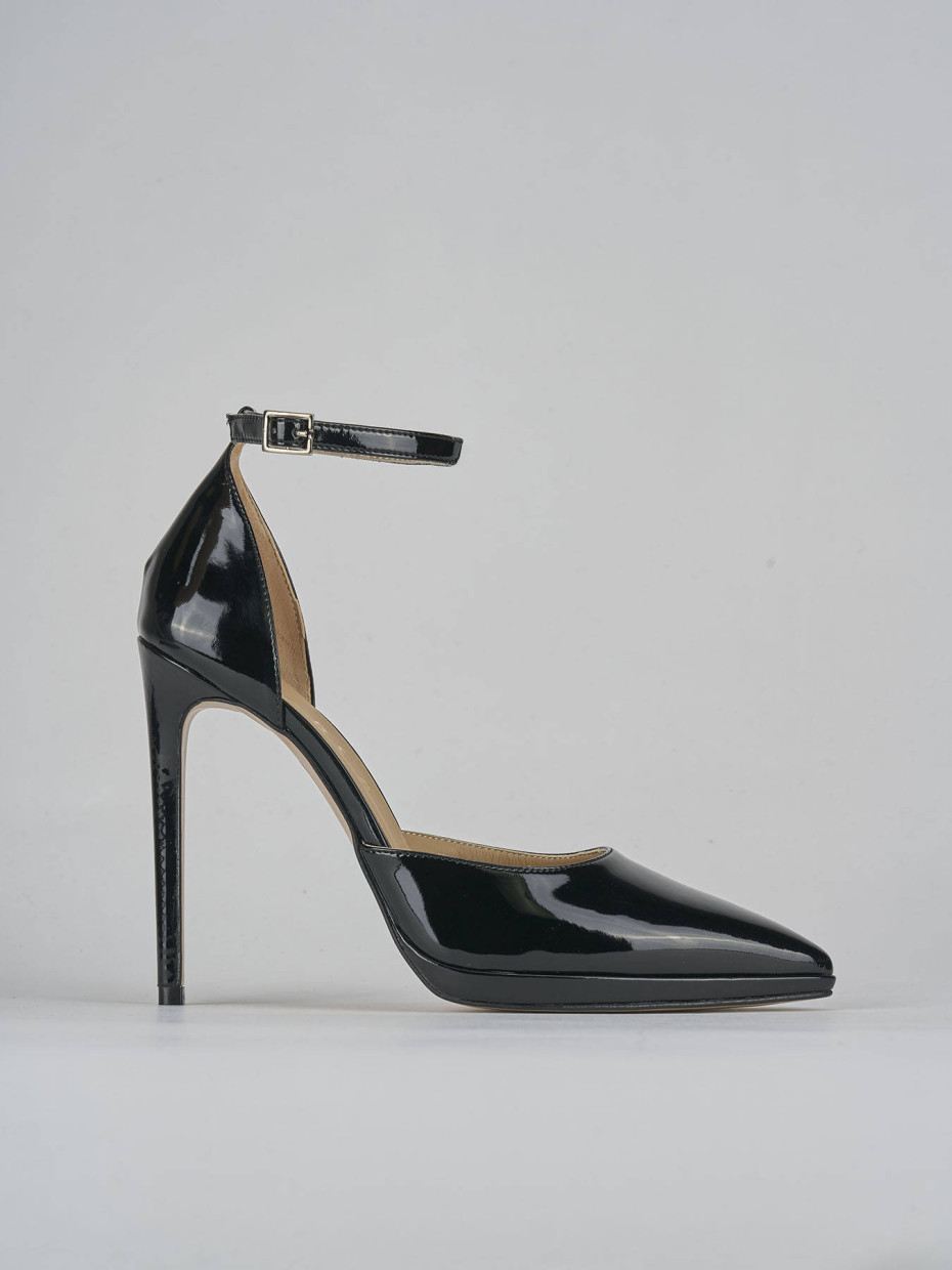 Décolleté e slingback tacco 11cm vernice nero