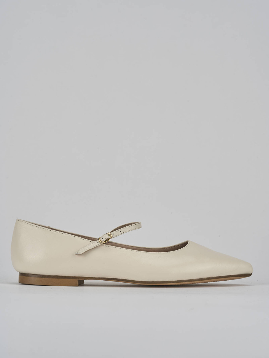 Ballerine tacco 1cm pelle bianco