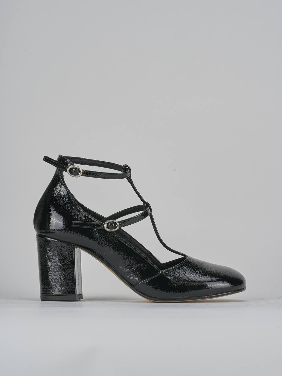 Décolleté e slingback tacco 8cm vernice nero