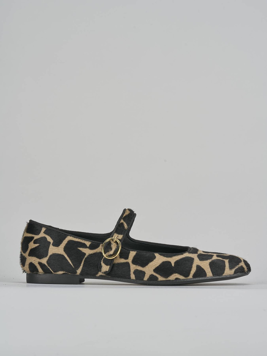 Ballerine tacco 1cm cavallino giraffa