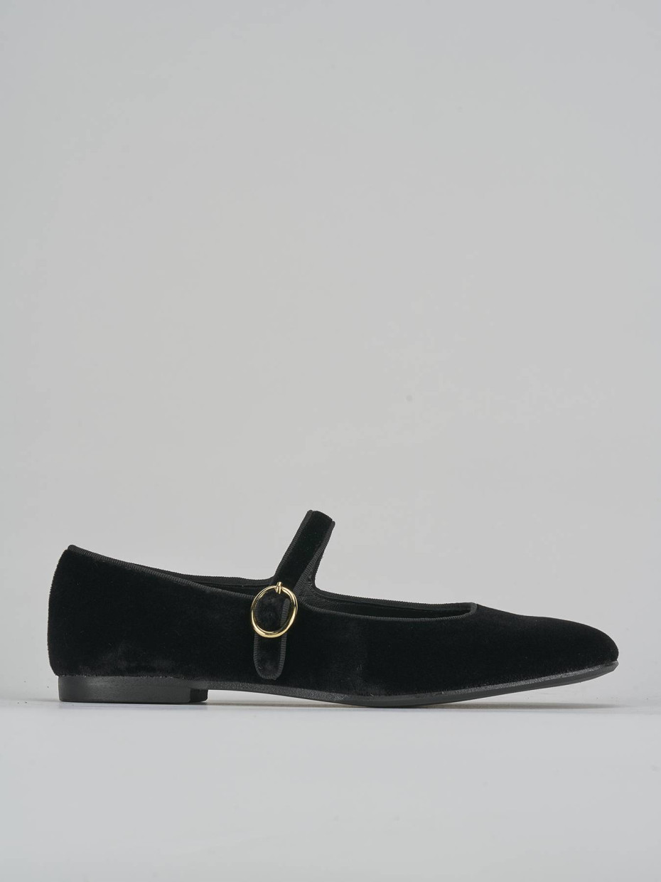 Ballerine tacco 1cm velluto nero