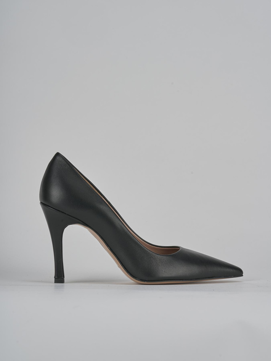 Décolleté e slingback tacco 9cm pelle nero