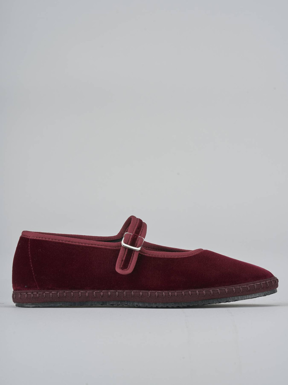 Ballerine tacco 1cm velluto bordo'