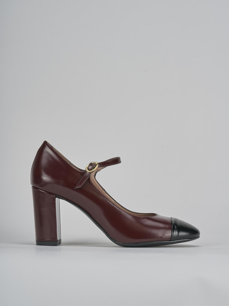 Décolleté e slingback tacco 8cm pelle bordo'