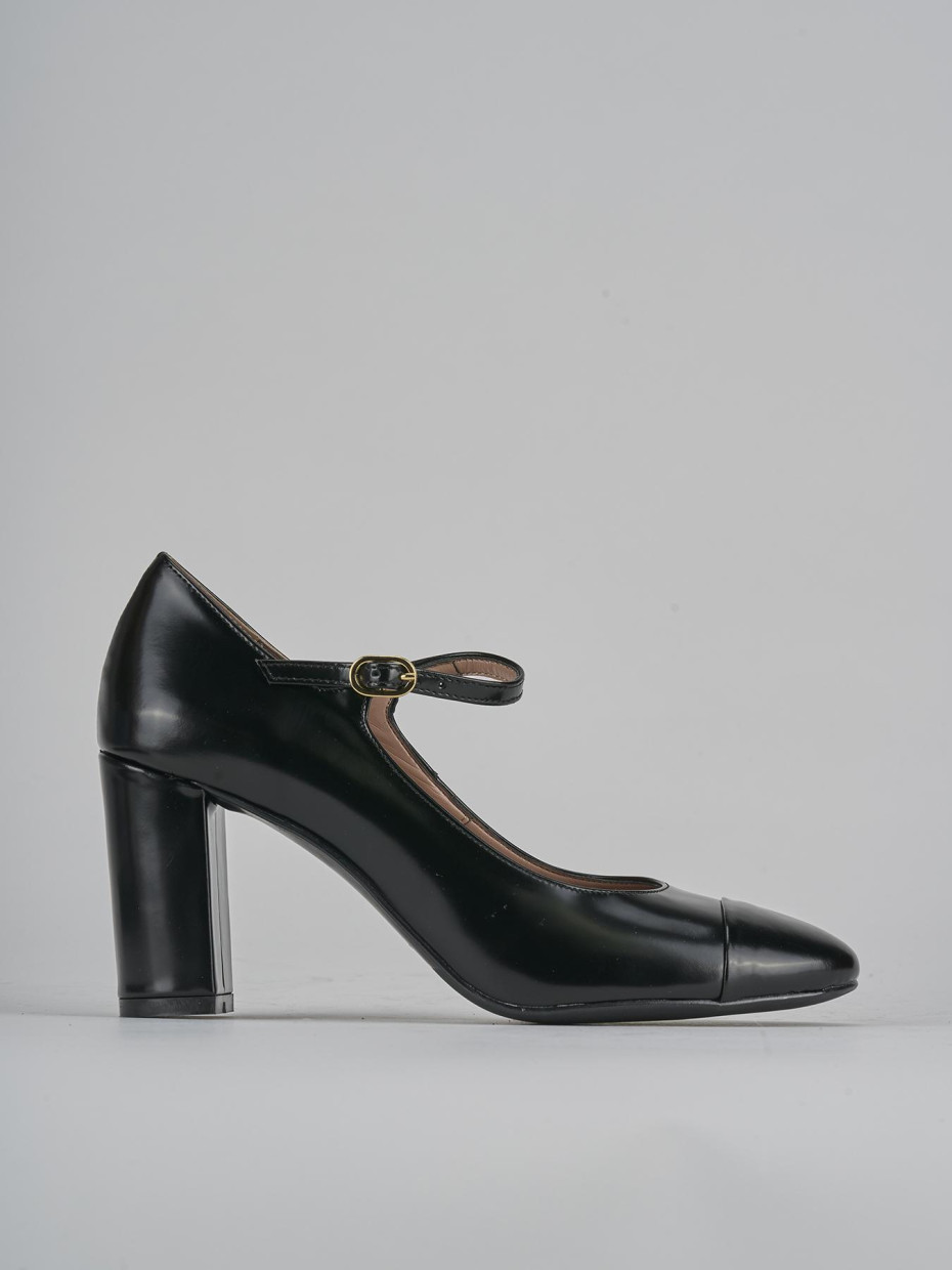 Décolleté e slingback tacco 8cm pelle nero