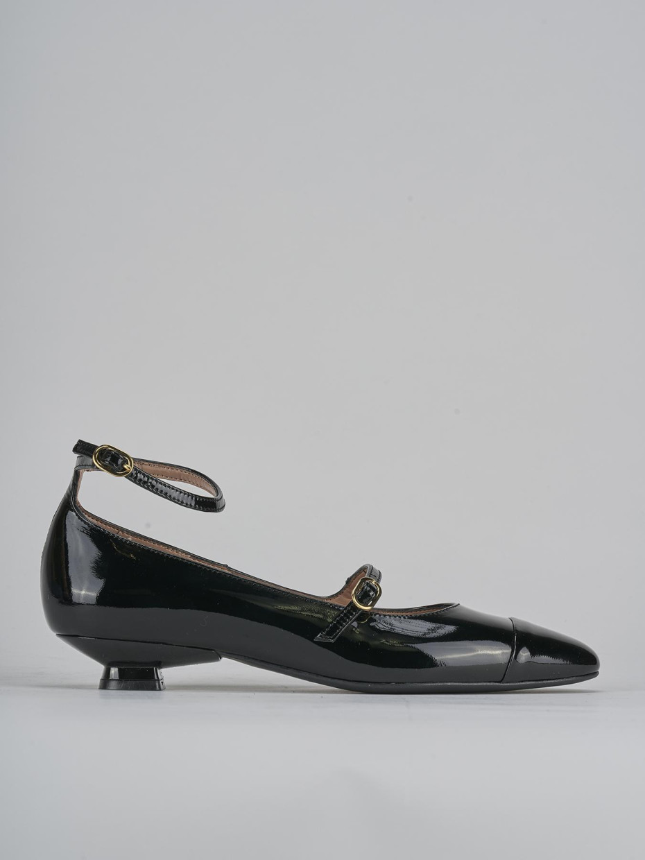 Ballerine tacco 3cm vernice nero