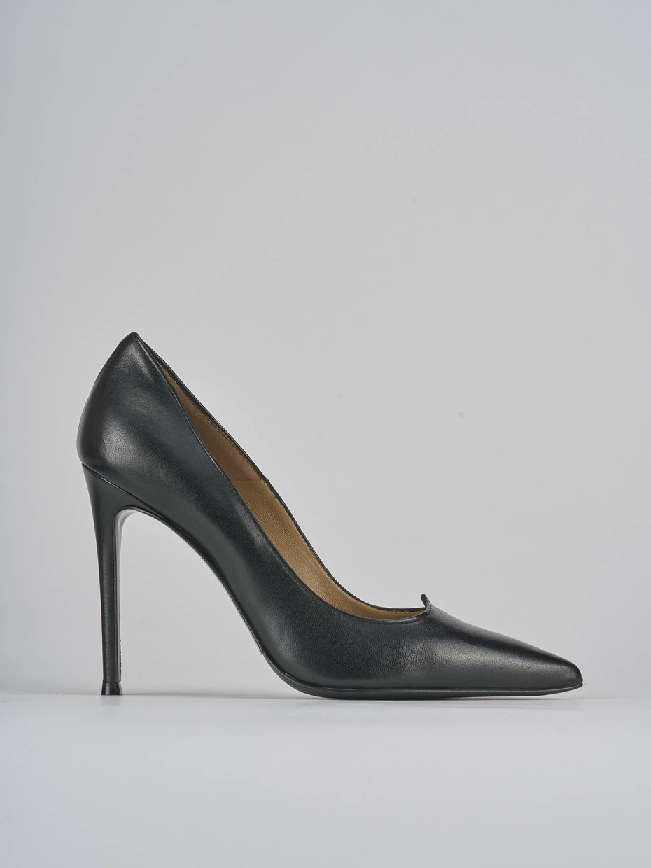 Décolleté e slingback tacco 10cm pelle nero