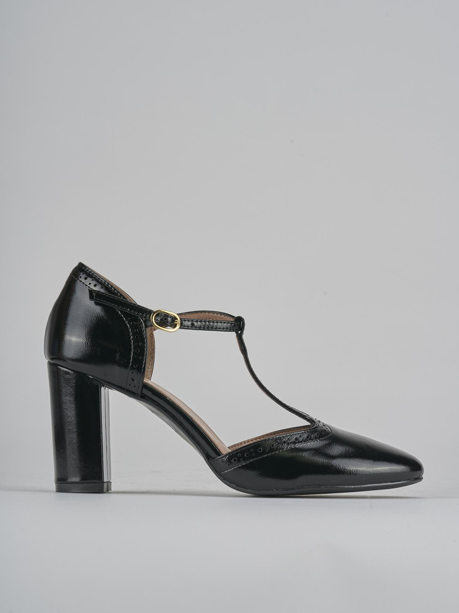 Décolleté e slingback tacco 8cm pelle nero