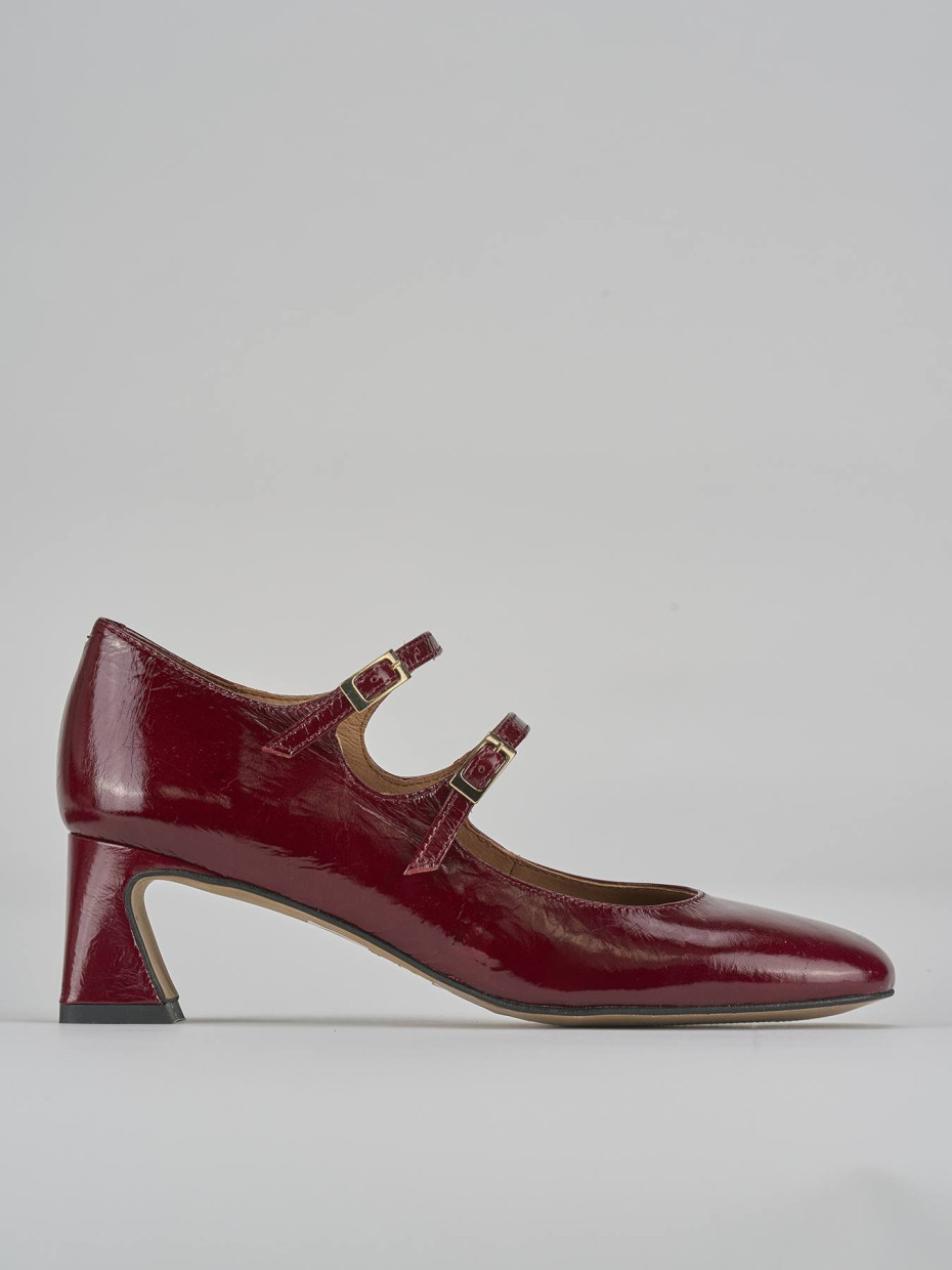 Décolleté e slingback tacco 5cm vernice bordo'