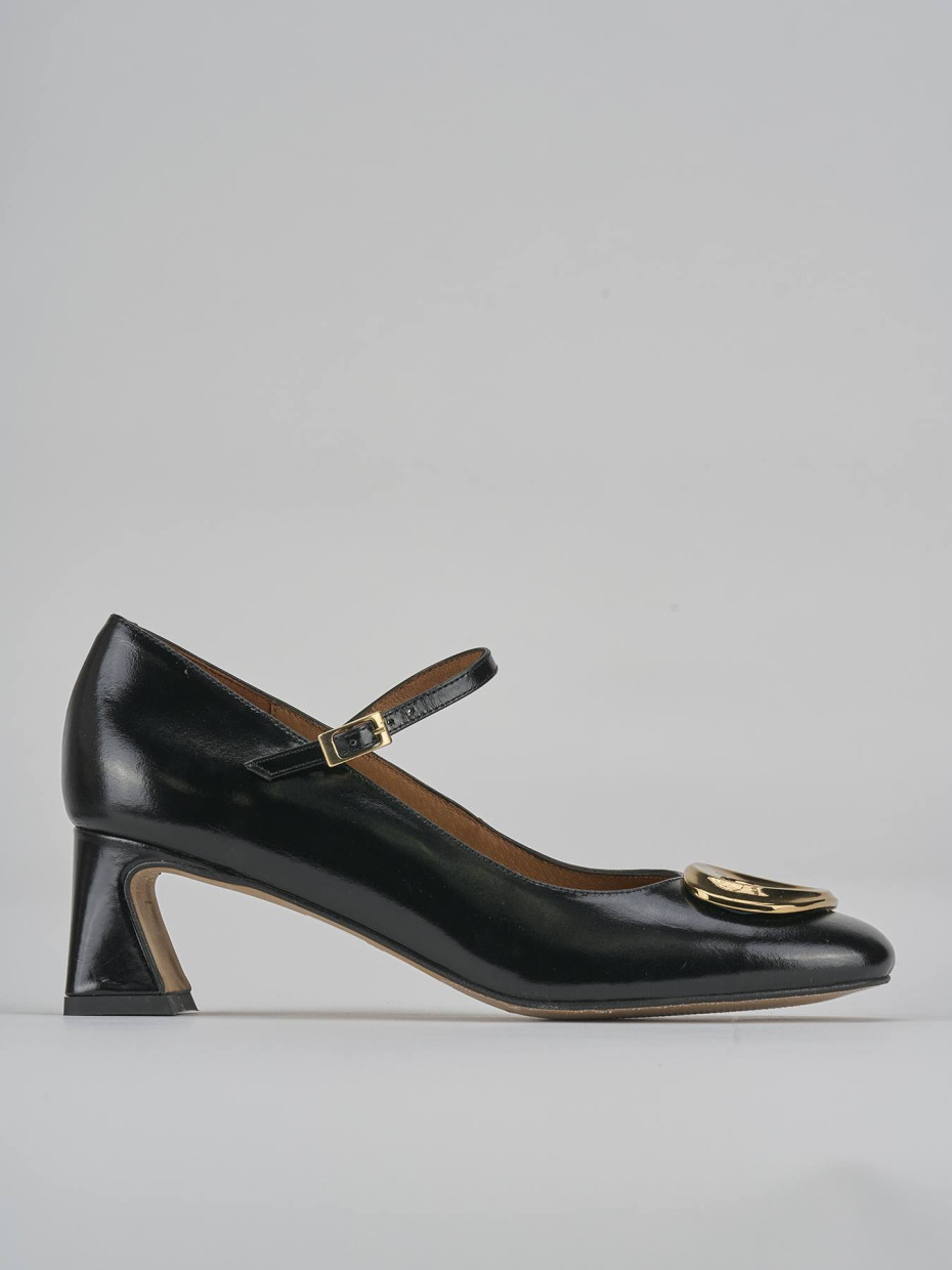 Décolleté e slingback tacco 5cm pelle nero